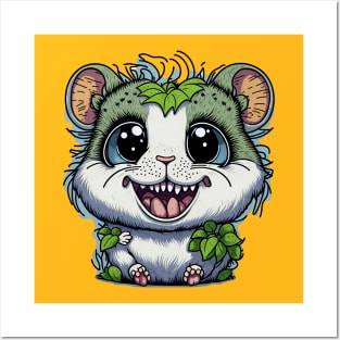 Kawaii Hamster Monster Posters and Art